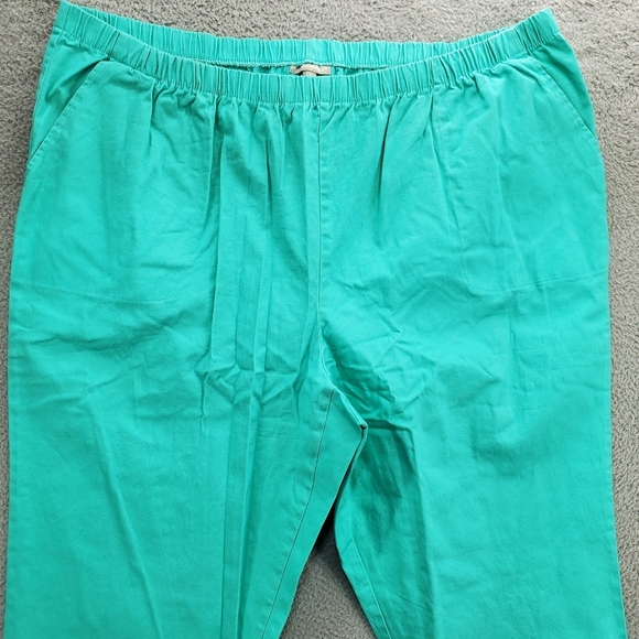 Woman Within Pants Elastic Waist Womens Plus Size Tall Pockets Teal Blue - Picture 4 of 11